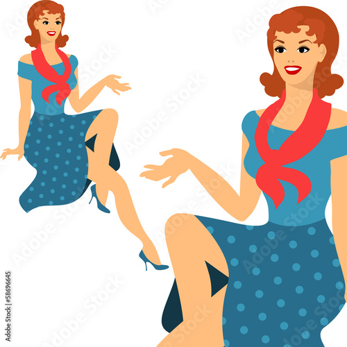 Beautiful pin up girl 1950s style.