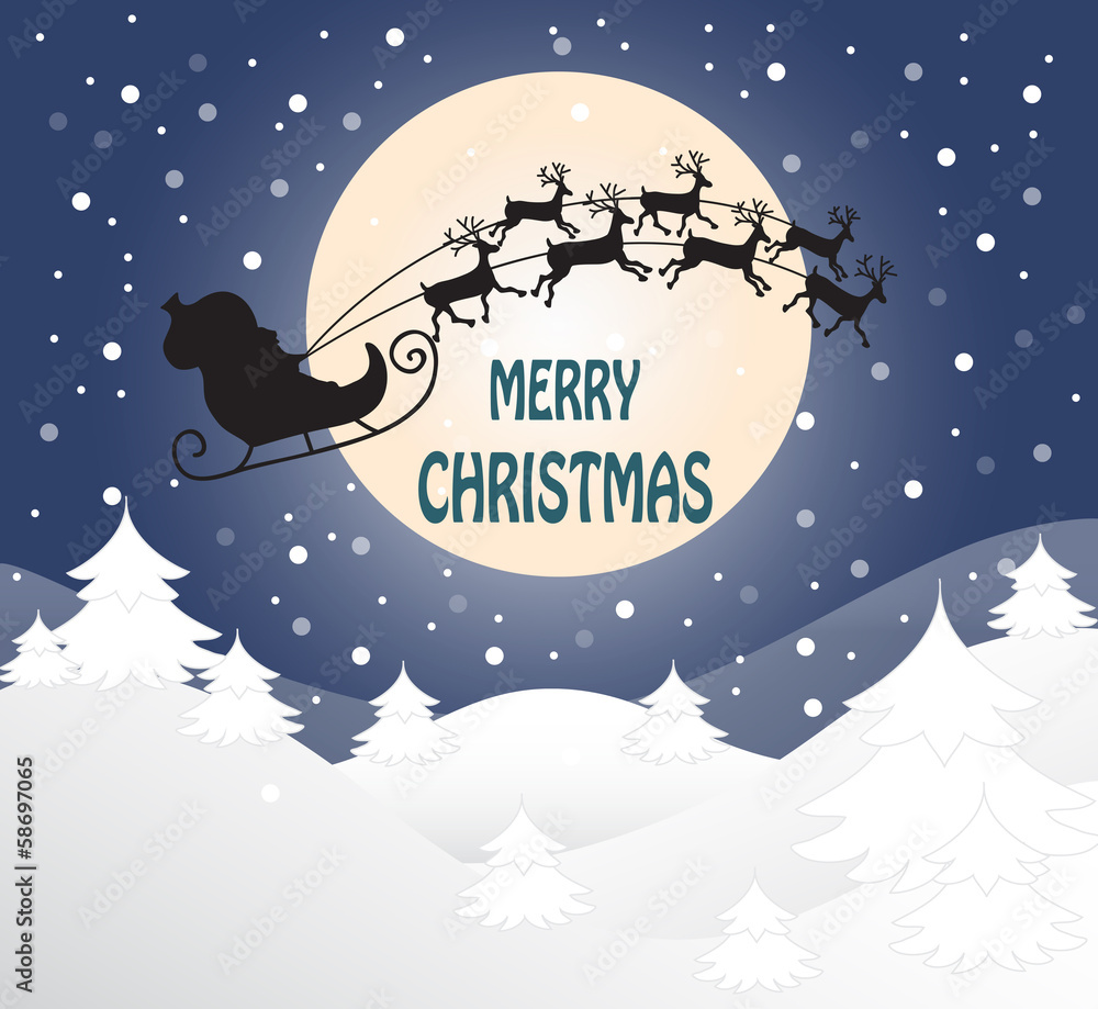 Fototapeta premium Merry Christmas greeting card