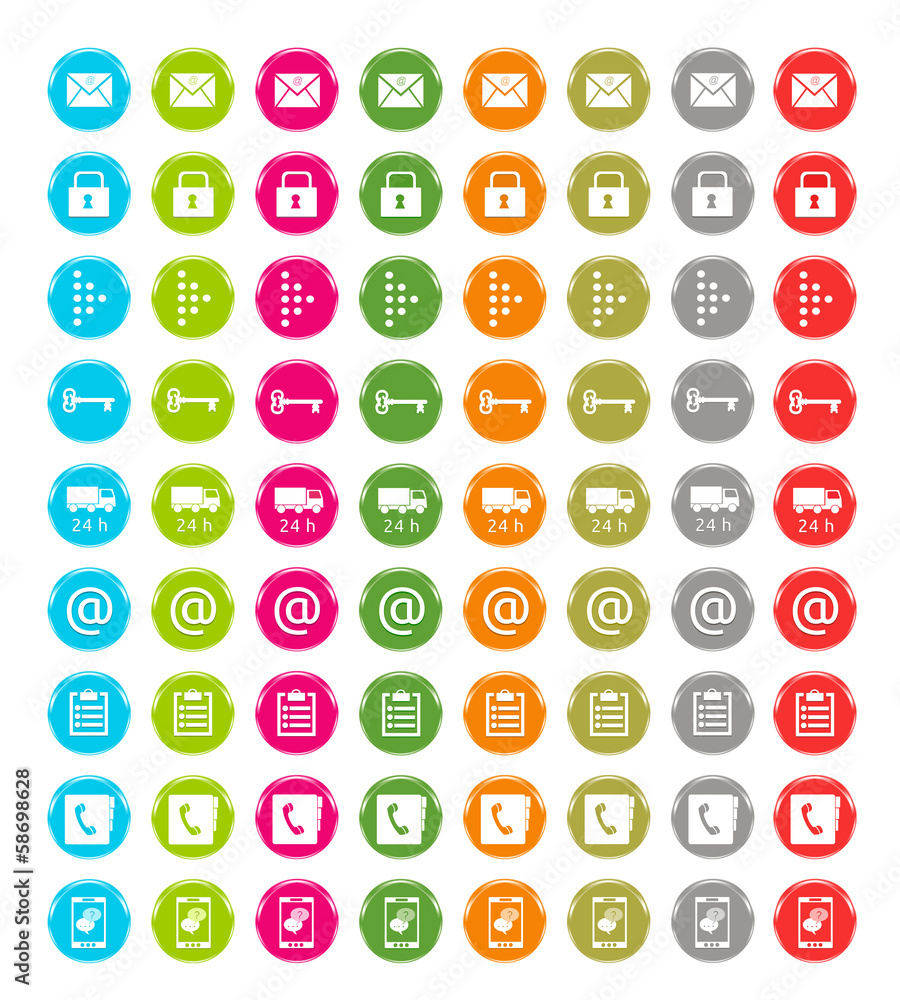 Set de coloridos iconos para web Set de coloridos iconos para web