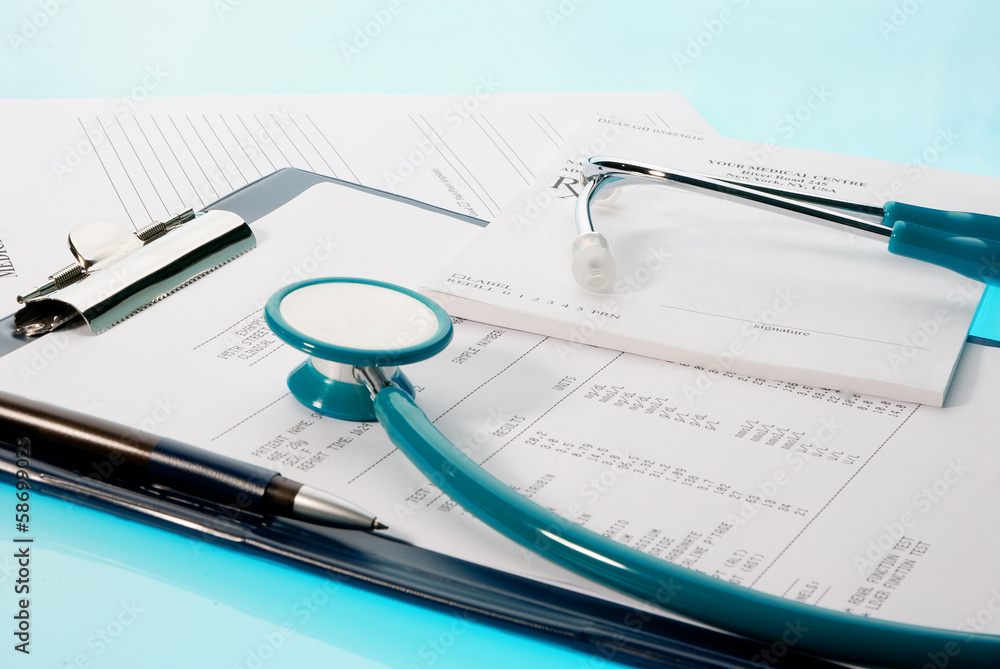 Medical questionnaire, prescription and blood test Medical questionnaire, prescription and blood test