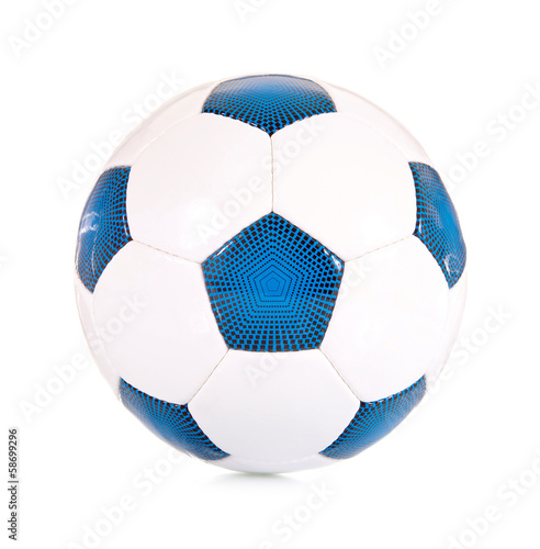 Klassischer Fußball blau/weiß photo