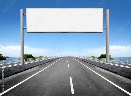 blank billboard or road sign