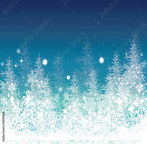 Carte de voeux paysage de Noël