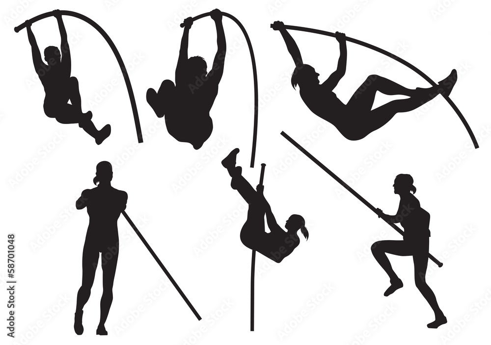 vector pole vaulting Stock Vector Adobe Stock