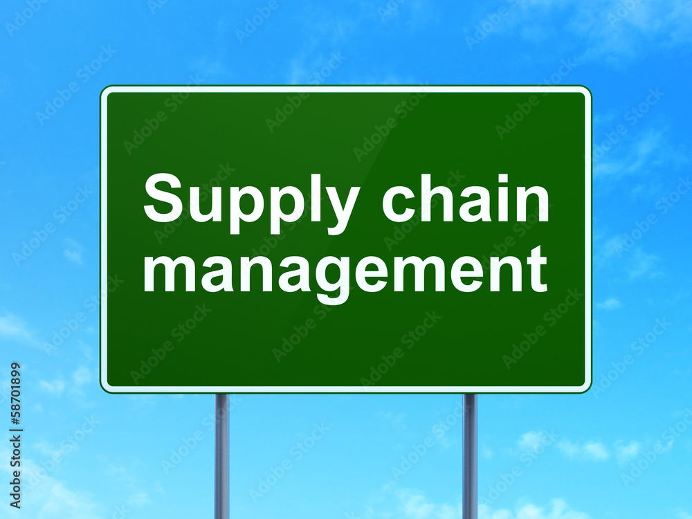 Marketing concept: Supply Chain Management on road sign Marketing concept: Supply Chain Management on road sign