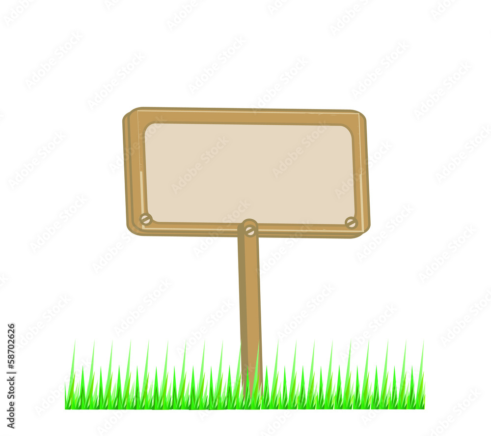 wooden board with grass