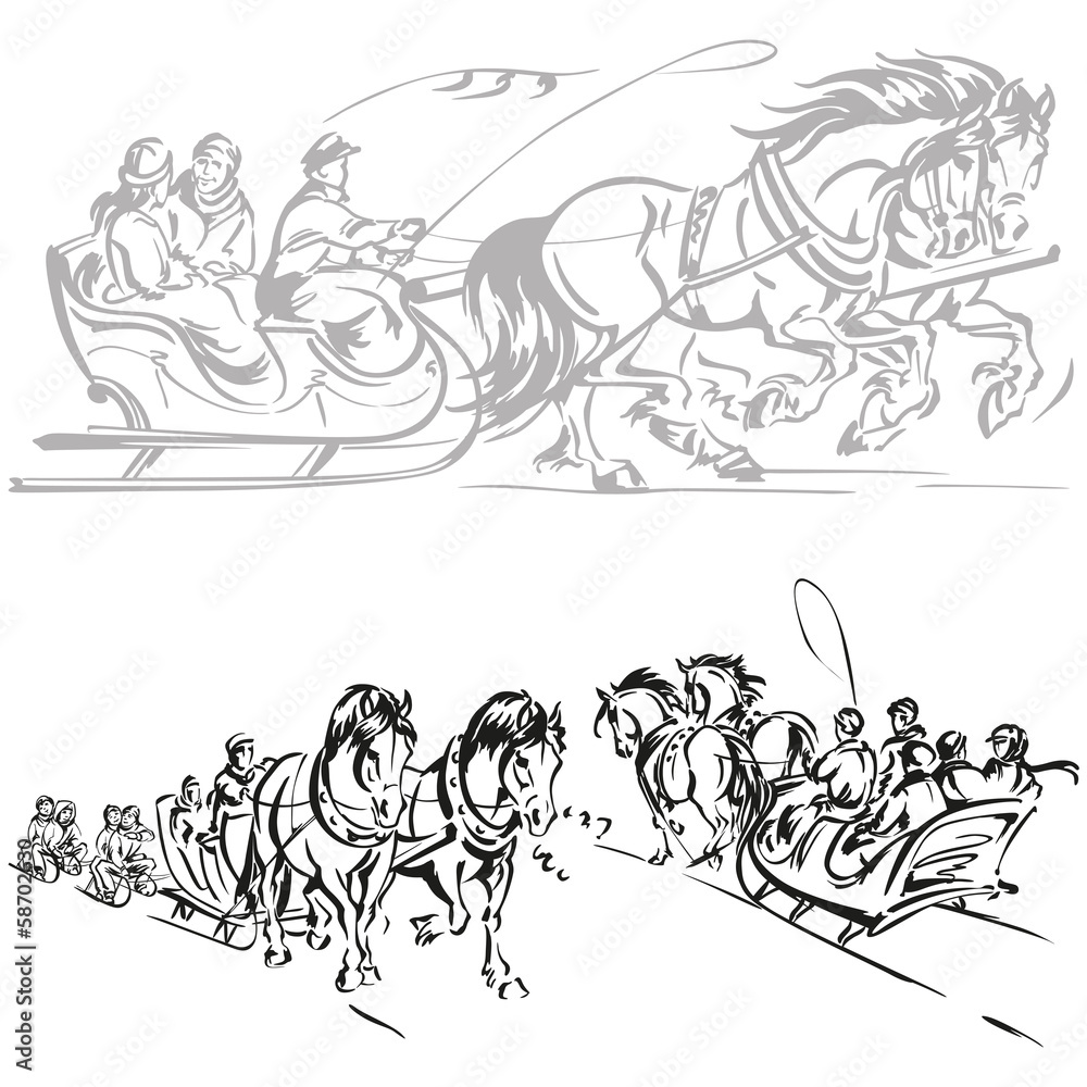 Fototapeta premium sleigh ride 1