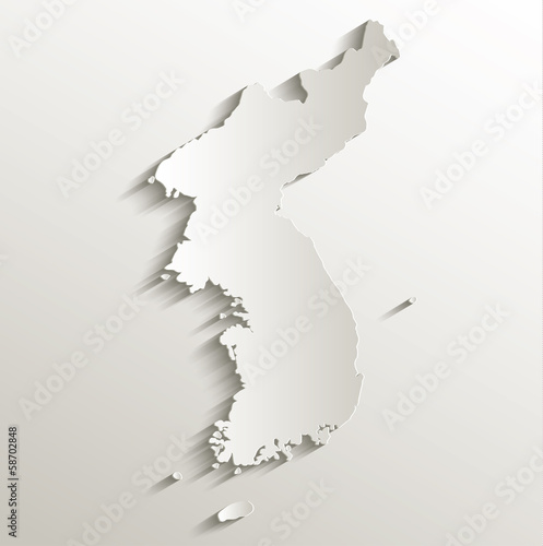 Korea map card paper 3D natural