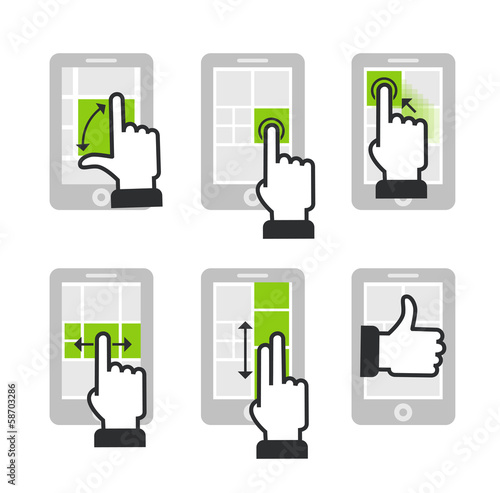 Guide with basic gestures to work with modern gadgets