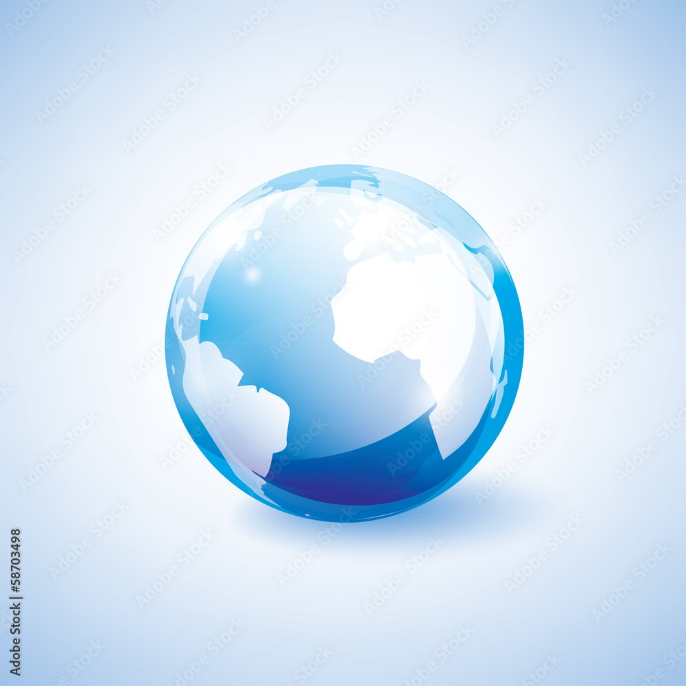 blue earth vector icon