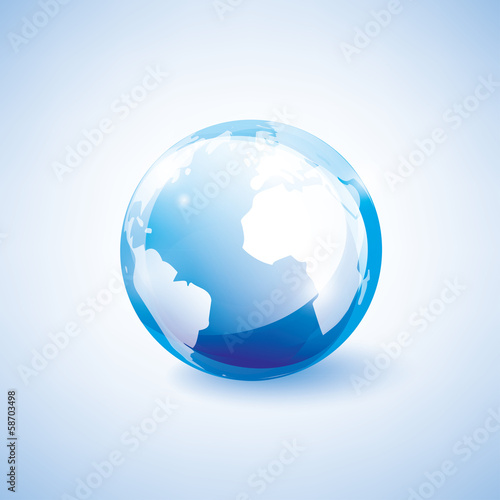 blue earth vector icon