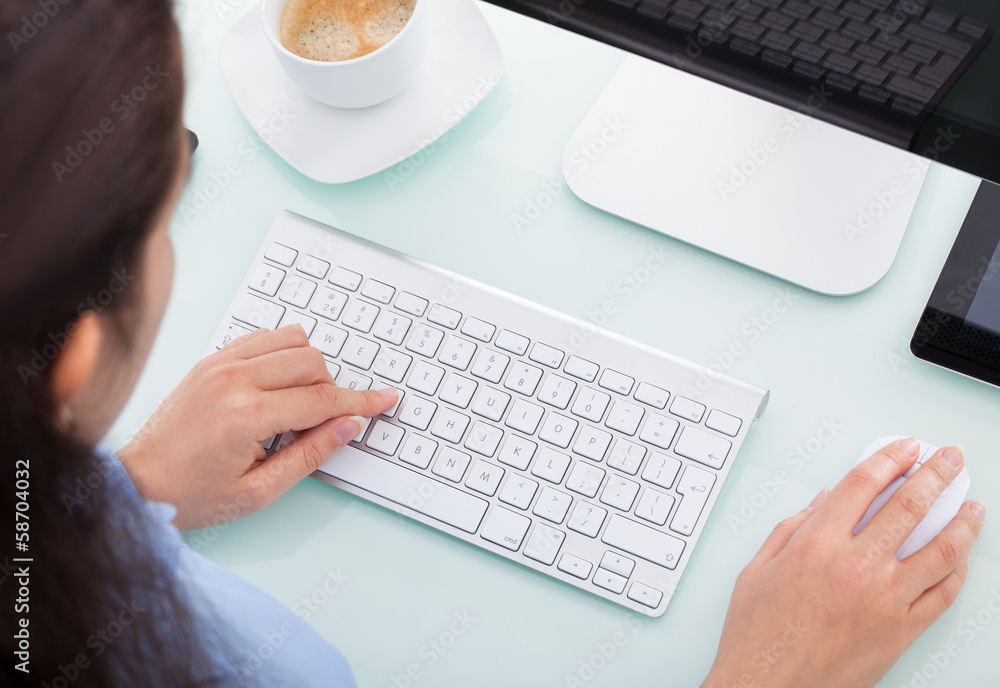 Businesswoman Working At Office Businesswoman Working At Office