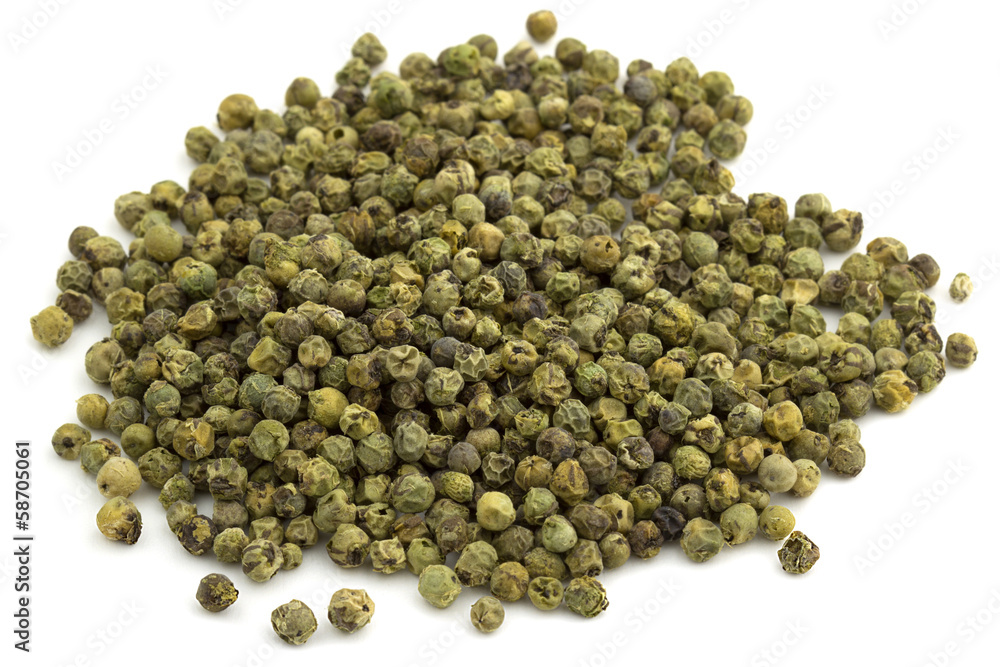 heap of green peppercorns