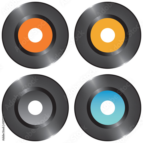 Set of four Blank vinyl records vector illustration 