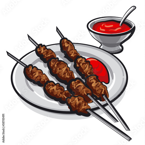 keabab with sauce