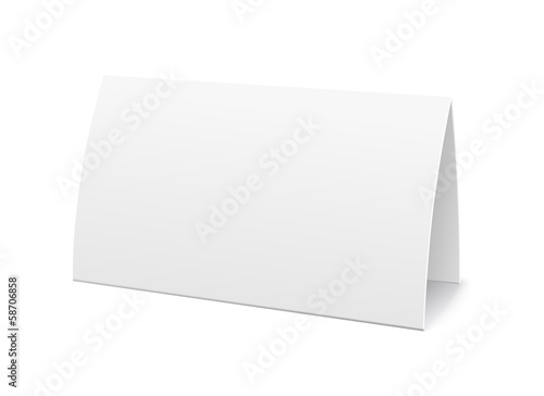 Paper table card, sign template