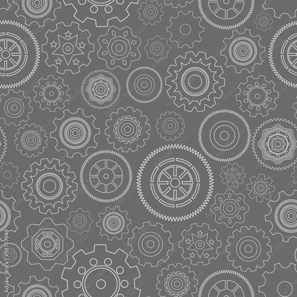 Dark seamless gear wheels pattern Dark seamless gear wheels pattern