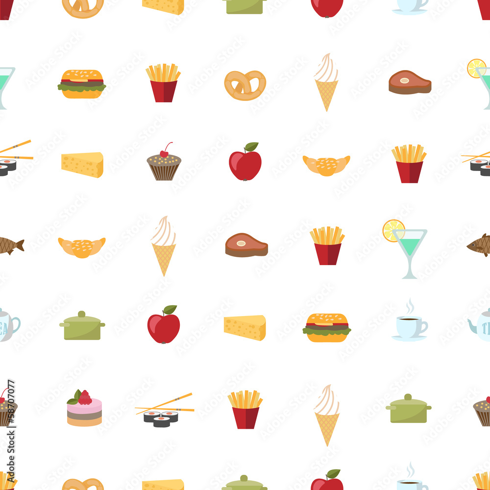 Food pattern seamless background Food pattern seamless background