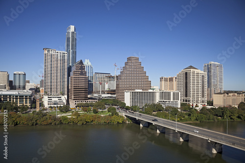 A View of the Skyline Austin at Sunny Day in Texas