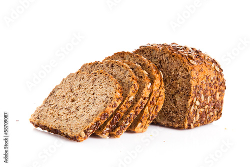  Brown seed biobread isolated on white background