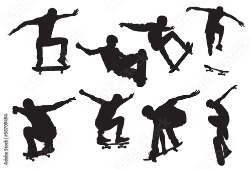 silhouette  skater jumping