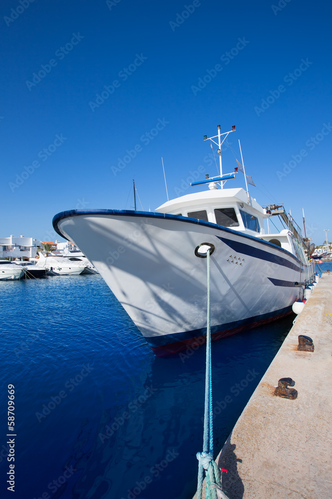 Formentera marina trawler fishing boats