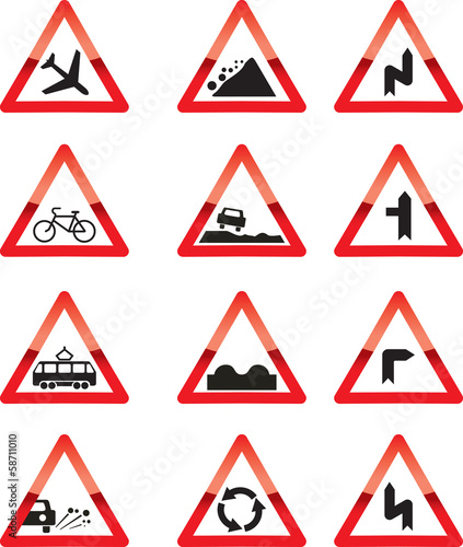 road warning signs