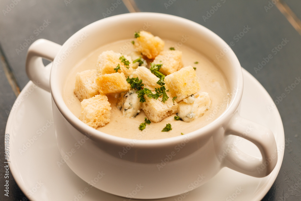 cream soup with croutons cream soup with croutons