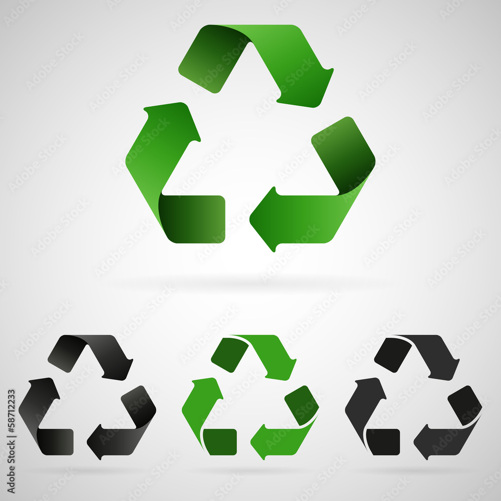 Obraz premium Vector recycling icons