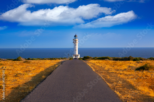 Fotografie Barbaria cape Lighthouse in Formentera Balearic islands