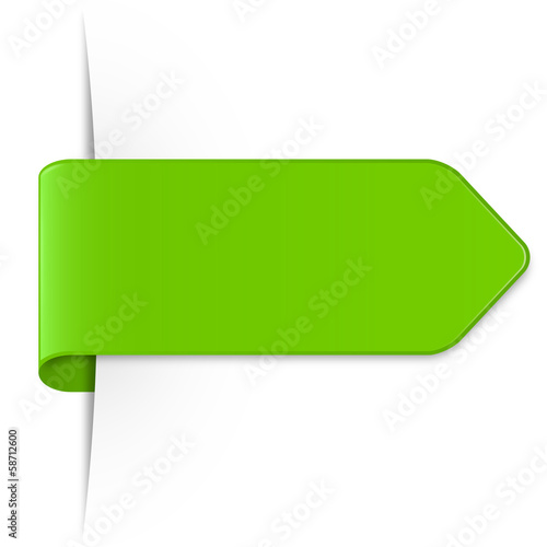 Hellgrüner langer Sticker Pfeil mit Schatten und Textfreiraum