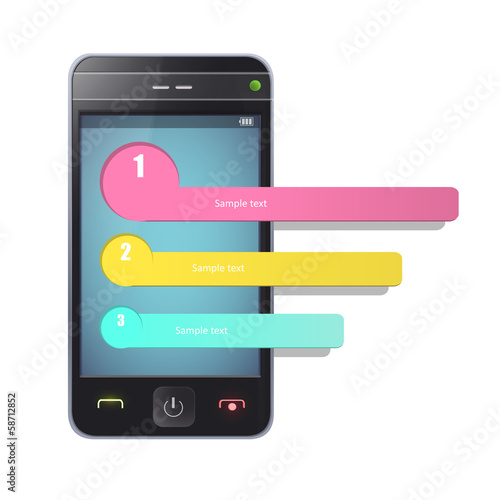 Realistic Phone with colorful select button