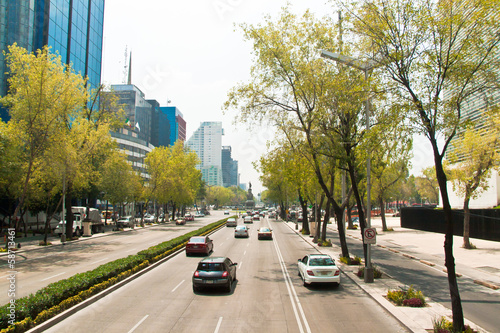 Paseo de la Reforma, the main avenue in Mexico City, Mexico. © poladamonte
