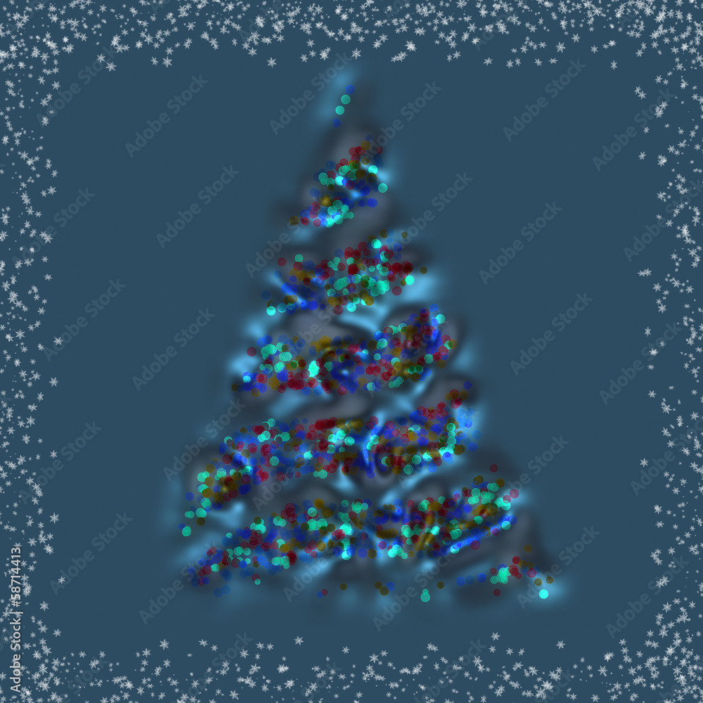 wonderful christmas tree design illustration