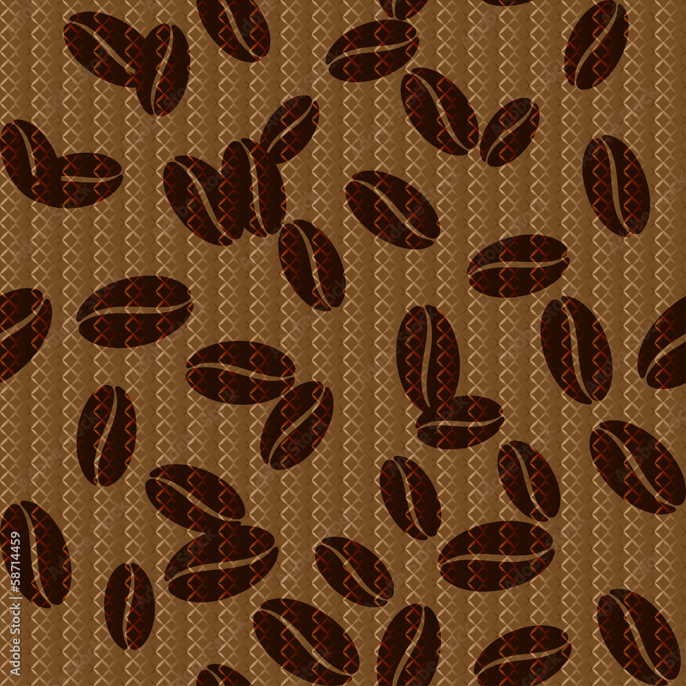 Obraz premium Vintage seamless background with coffee beans.