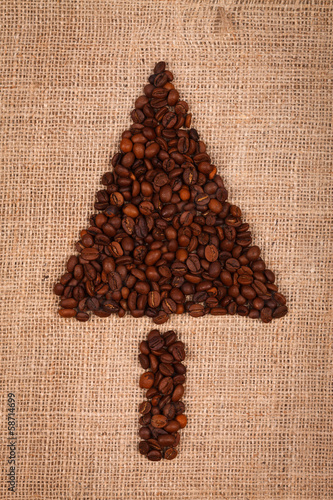 Christmas tree of coffee beans