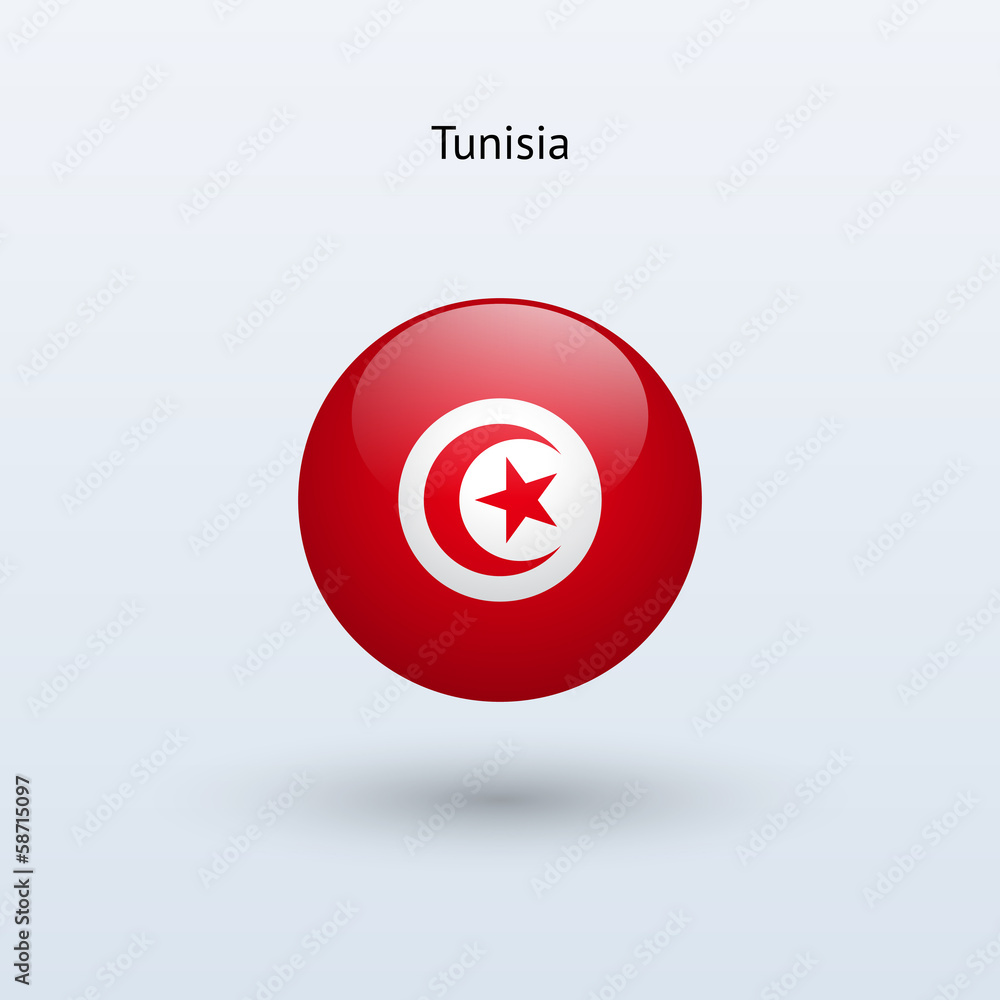 Tunisia round flag. Vector illustration. Tunisia round flag. Vector illustration.