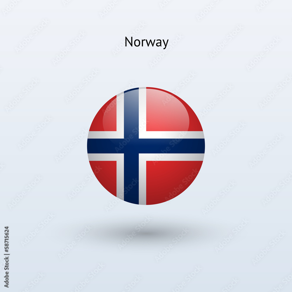 Norway round flag. Vector illustration. Norway round flag. Vector illustration.