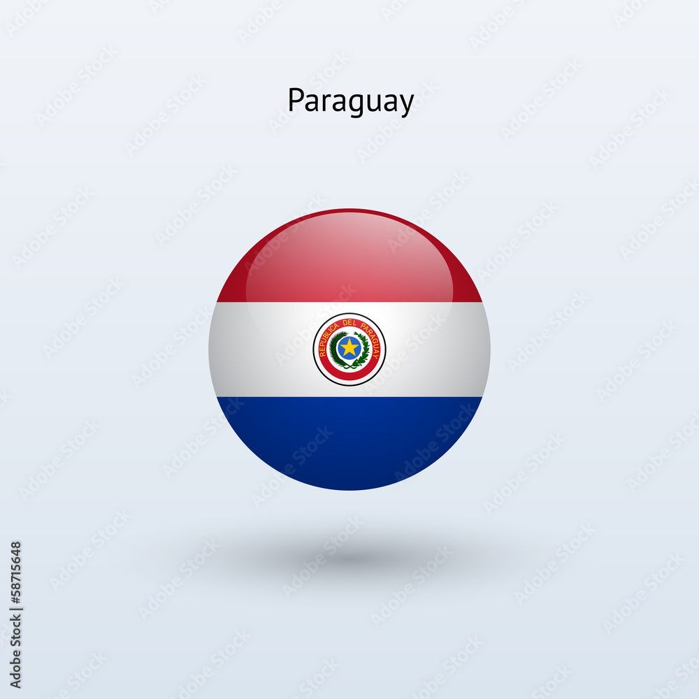 Paraguay round flag. Vector illustration. Paraguay round flag. Vector illustration.