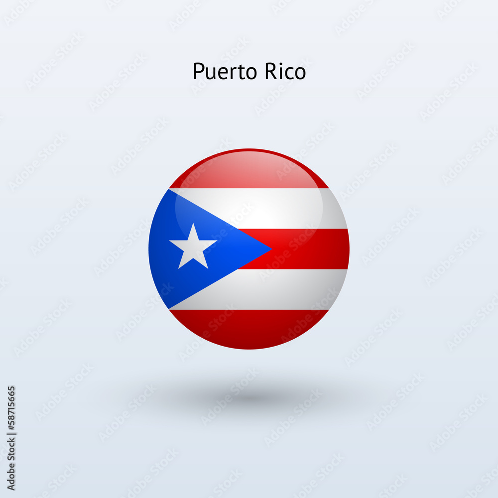 Puerto Rico round flag. Vector illustration. Puerto Rico round flag. Vector illustration.