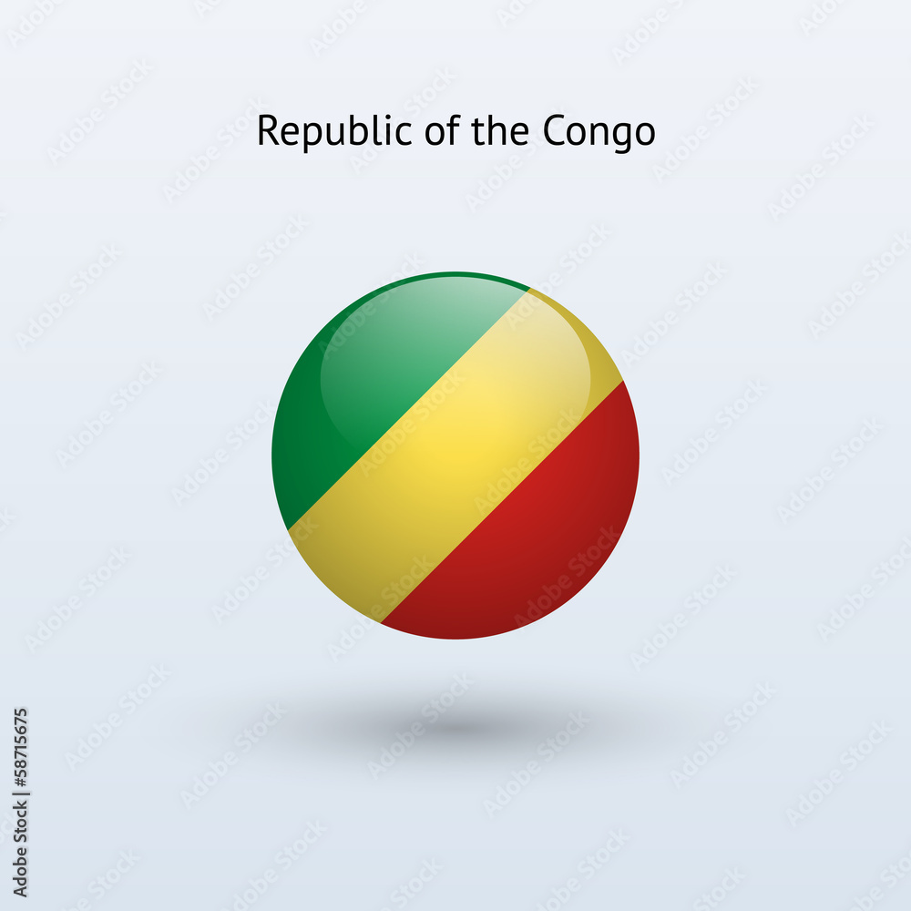 Republic of the Congo round flag.