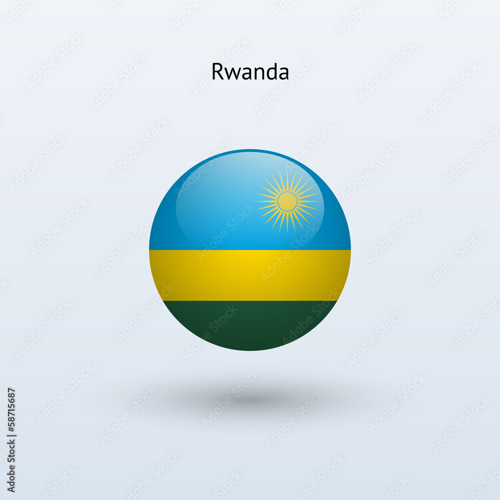 Rwanda round flag. Vector illustration. Rwanda round flag. Vector illustration.