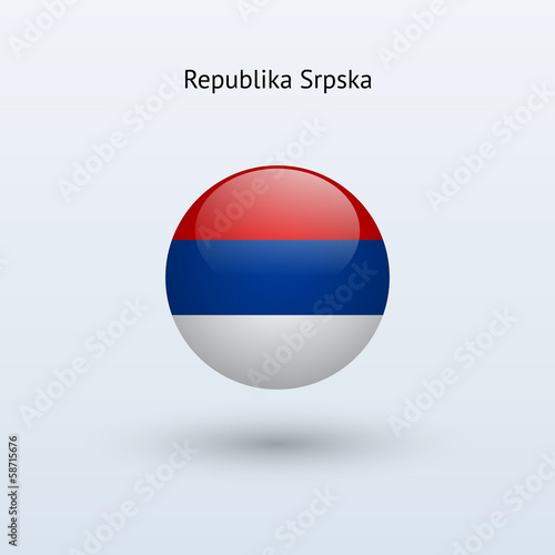 Republika Srpska round flag. Vector illustration.