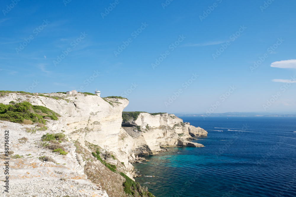 View of the cliff of Bonifacio, Corsica, France