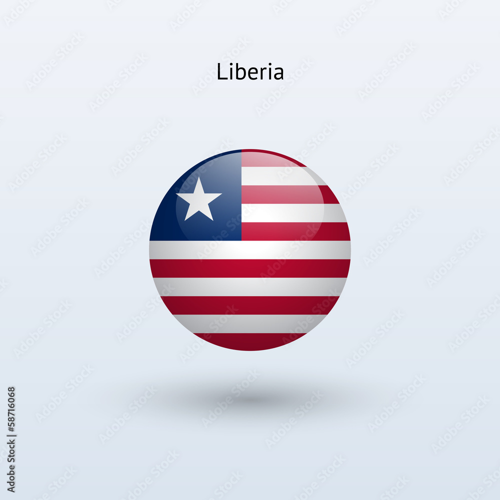 Liberia round flag. Vector illustration. Liberia round flag. Vector illustration.