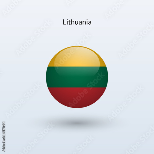 Lithuania round flag. Vector illustration. Free Download Lithuania round flag. Vector illustration. - GFXLoad