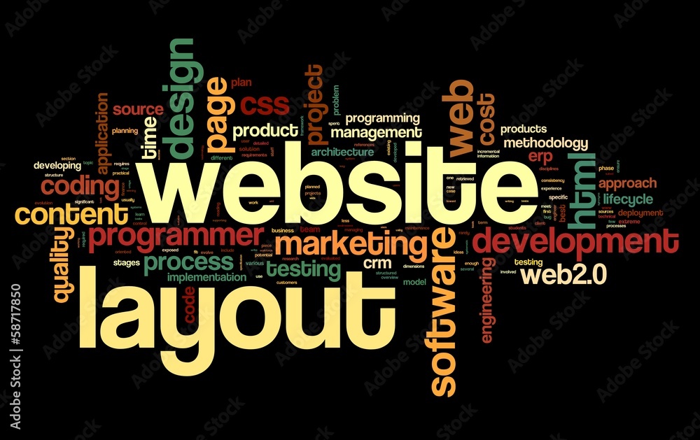 Obraz premium Web layout concept in word tag cloud