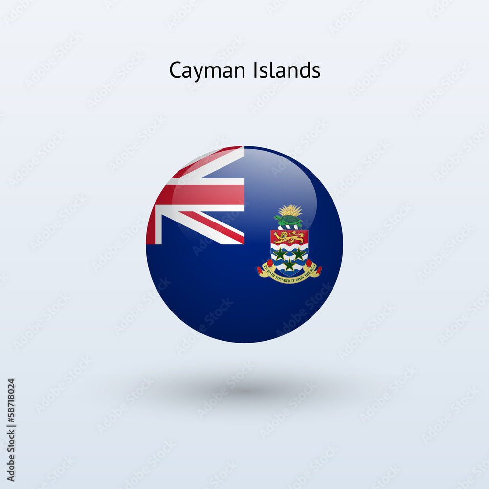 Cayman Islands round flag. Vector illustration. Cayman Islands round flag. Vector illustration.