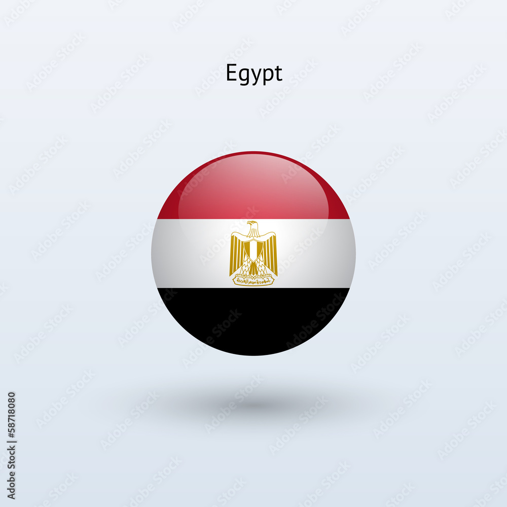 Obraz premium Egypt round flag. Vector illustration.