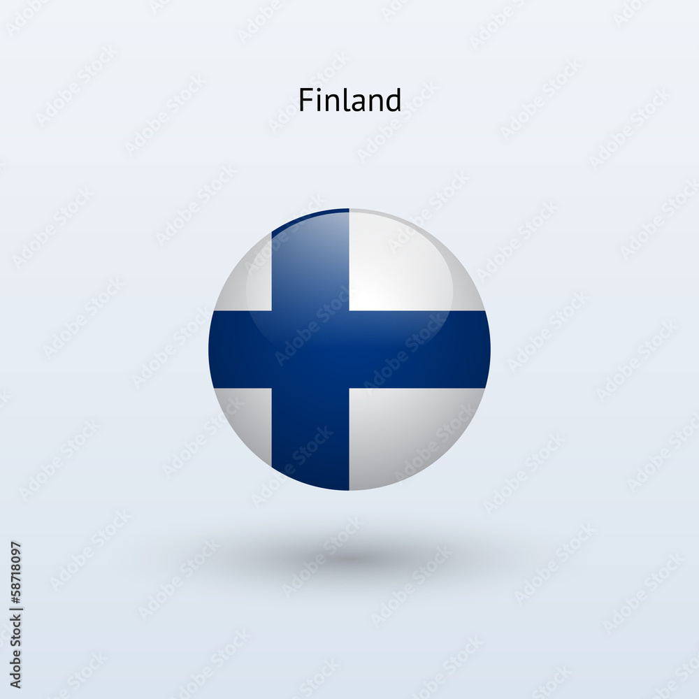 Finland round flag. Vector illustration. Finland round flag. Vector illustration.